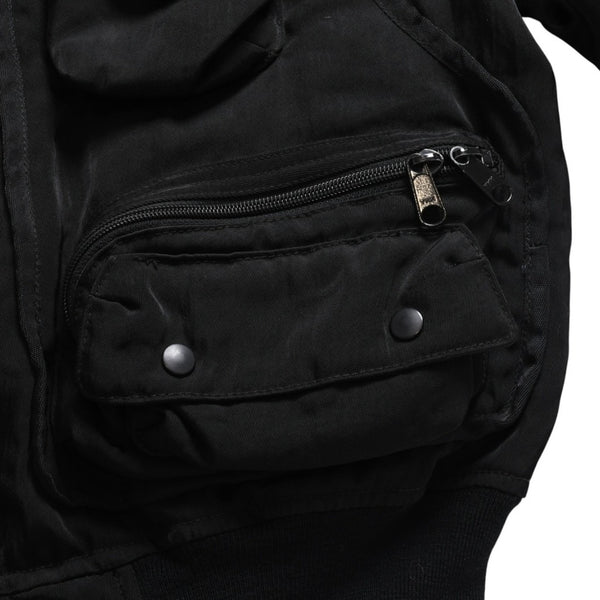 極美品 ISSEY MIYAKE MEN イッセイミヤケメン 96AW パラシュートカーゴボンバージャケット ブラック ネイビー サイズM 中古 4a009365
