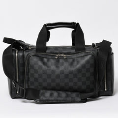 Very Good Condition LOUIS VUITTON Damier Graphite 2WAY Camera Bag Boston Bag Black Gray N58027 Used 4a009270