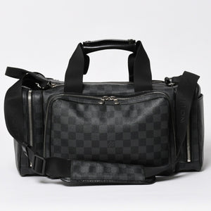 Very Good Condition LOUIS VUITTON Damier Graphite 2WAY Camera Bag Boston Bag Black Gray N58027 Used 4a009270