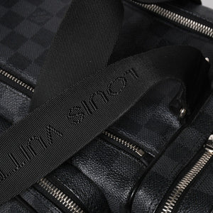 Very Good Condition LOUIS VUITTON Damier Graphite 2WAY Camera Bag Boston Bag Black Gray N58027 Used 4a009270