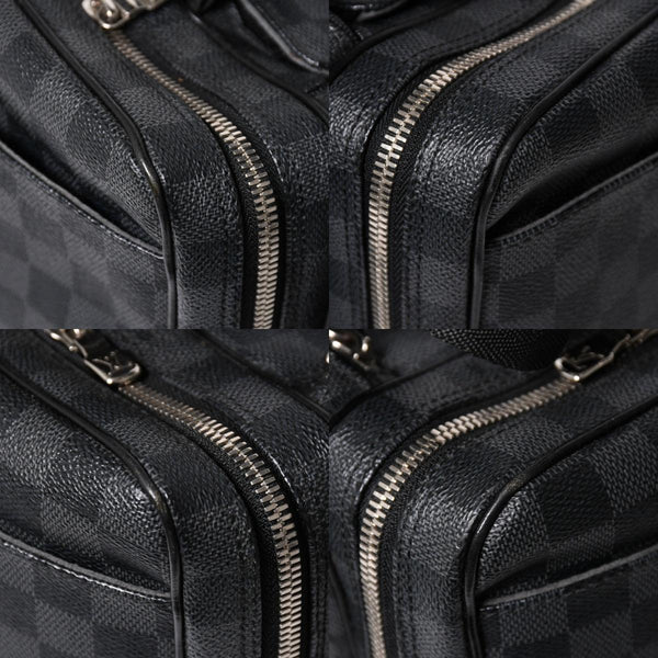 Very Good Condition LOUIS VUITTON Damier Graphite 2WAY Camera Bag Boston Bag Black Gray N58027 Used 4a009270