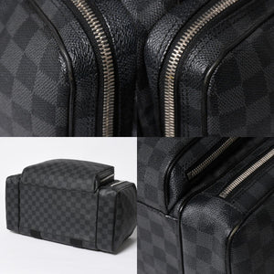 Very Good Condition LOUIS VUITTON Damier Graphite 2WAY Camera Bag Boston Bag Black Gray N58027 Used 4a009270