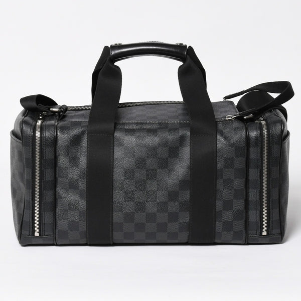 Very Good Condition LOUIS VUITTON Damier Graphite 2WAY Camera Bag Boston Bag Black Gray N58027 Used 4a009270