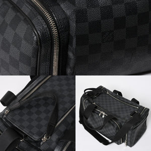 Very Good Condition LOUIS VUITTON Damier Graphite 2WAY Camera Bag Boston Bag Black Gray N58027 Used 4a009270