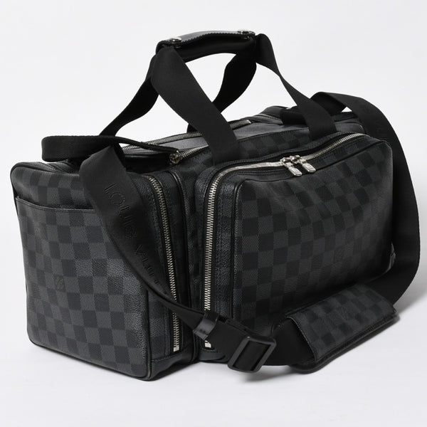 Very Good Condition LOUIS VUITTON Damier Graphite 2WAY Camera Bag Boston Bag Black Gray N58027 Used 4a009270