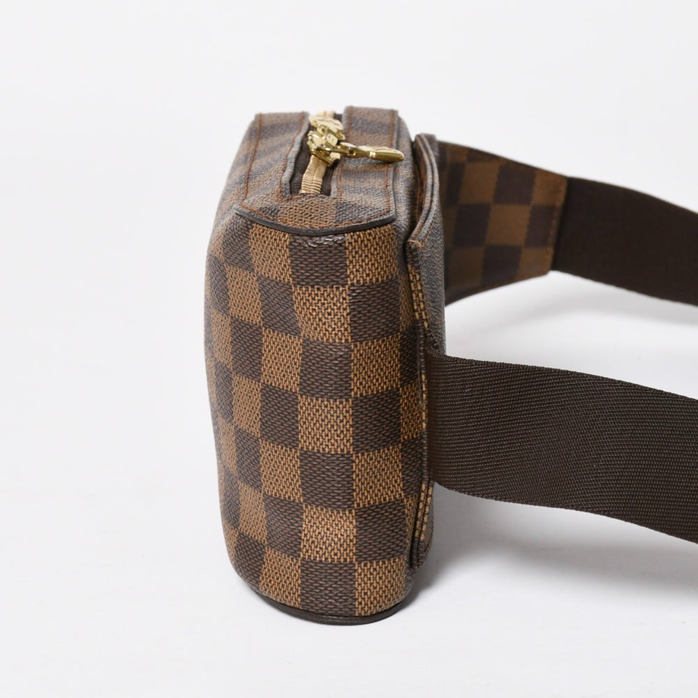 極美品 LOUIS VUITTON ルイヴィトン ジェロニモス ウエストバッグ N51994 ボディバッグ ダミエ ブラウン ゴールド金具 中古 4a009646