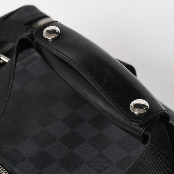 Very Good Condition LOUIS VUITTON Damier Graphite 2WAY Camera Bag Boston Bag Black Gray N58027 Used 4a009270