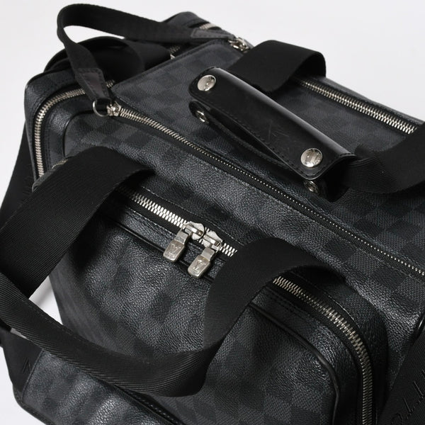 Very Good Condition LOUIS VUITTON Damier Graphite 2WAY Camera Bag Boston Bag Black Gray N58027 Used 4a009270