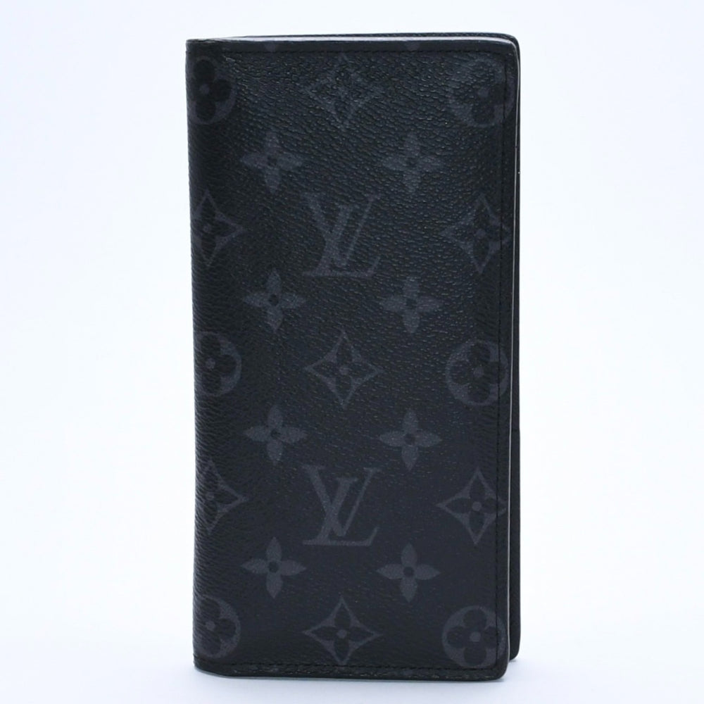 極美品 LOUIS VUITTON ルイヴィトン モノグラム エクリプス ポルトフォイユ ブラザ 二つ折り長財布 M61697 ブラック 中古 4a009271