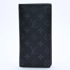 極美品 LOUIS VUITTON ルイヴィトン モノグラム エクリプス ポルトフォイユ ブラザ 二つ折り長財布 M61697 ブラック 中古 4a009271
