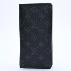 極美品 LOUIS VUITTON ルイヴィトン モノグラム エクリプス ポルトフォイユ ブラザ 二つ折り長財布 M61697 ブラック 中古 4a009271