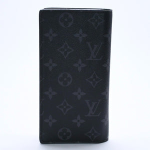 極美品 LOUIS VUITTON ルイヴィトン モノグラム エクリプス ポルトフォイユ ブラザ 二つ折り長財布 M61697 ブラック 中古 4a009271