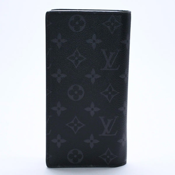 極美品 LOUIS VUITTON ルイヴィトン モノグラム エクリプス ポルトフォイユ ブラザ 二つ折り長財布 M61697 ブラック 中古 4a009271