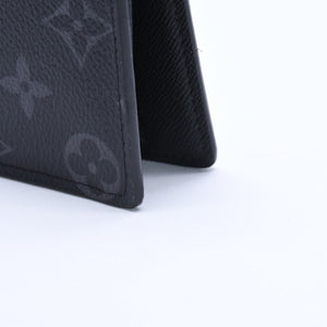 極美品 LOUIS VUITTON ルイヴィトン モノグラム エクリプス ポルトフォイユ ブラザ 二つ折り長財布 M61697 ブラック 中古 4a009271