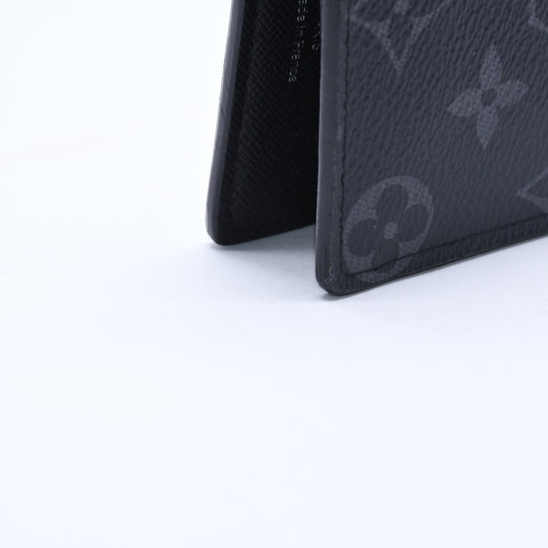 極美品 LOUIS VUITTON ルイヴィトン モノグラム エクリプス ポルトフォイユ ブラザ 二つ折り長財布 M61697 ブラック 中古 4a009271