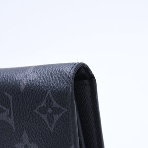 極美品 LOUIS VUITTON ルイヴィトン モノグラム エクリプス ポルトフォイユ ブラザ 二つ折り長財布 M61697 ブラック 中古 4a009271