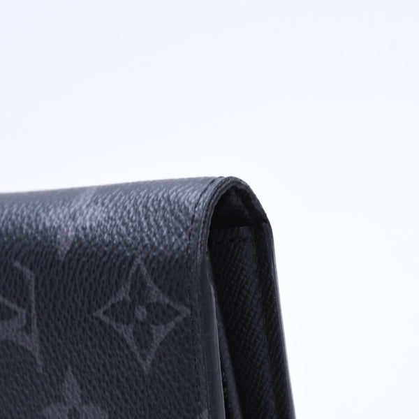 極美品 LOUIS VUITTON ルイヴィトン モノグラム エクリプス ポルトフォイユ ブラザ 二つ折り長財布 M61697 ブラック 中古 4a009271