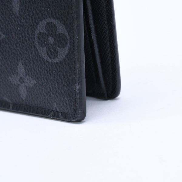 極美品 LOUIS VUITTON ルイヴィトン モノグラム エクリプス ポルトフォイユ ブラザ 二つ折り長財布 M61697 ブラック 中古 4a009271