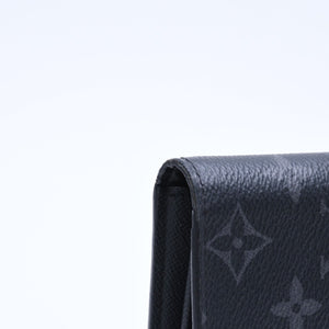 極美品 LOUIS VUITTON ルイヴィトン モノグラム エクリプス ポルトフォイユ ブラザ 二つ折り長財布 M61697 ブラック 中古 4a009271