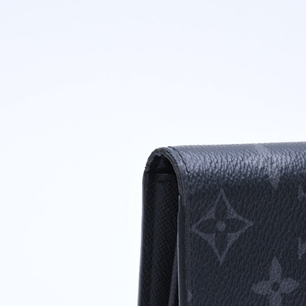 極美品 LOUIS VUITTON ルイヴィトン モノグラム エクリプス ポルトフォイユ ブラザ 二つ折り長財布 M61697 ブラック 中古 4a009271