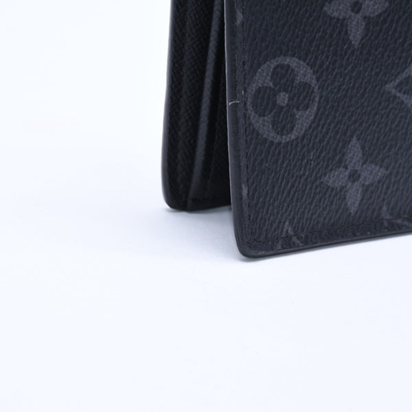 極美品 LOUIS VUITTON ルイヴィトン モノグラム エクリプス ポルトフォイユ ブラザ 二つ折り長財布 M61697 ブラック 中古 4a009271