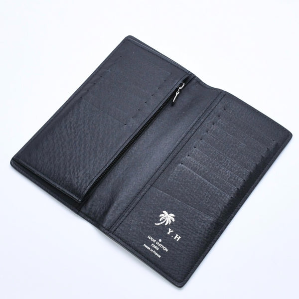極美品 LOUIS VUITTON ルイヴィトン モノグラム エクリプス ポルトフォイユ ブラザ 二つ折り長財布 M61697 ブラック 中古 4a009271