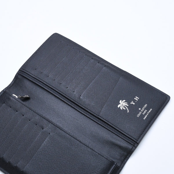 極美品 LOUIS VUITTON ルイヴィトン モノグラム エクリプス ポルトフォイユ ブラザ 二つ折り長財布 M61697 ブラック 中古 4a009271