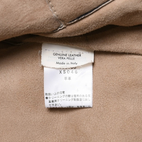 極美品 YVES SAINT LAURENT イヴサンローラン スウェード ファージャケット 135150 XS046 ムートン ベージュ サイズ36 中古 4a009336