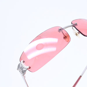 CELINE セリーヌ リムレスサングラス サングラス アイウェア ピンク×シルバー メタル SC 1047S COL 579R 美品 中古 4a009275