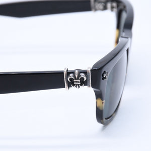CHROME HEARTS GITTIN ANY? Gittin Any Sunglasses Eyewear Size 52□19 145 BS Flare Decoration Black Good Condition Used 4a009284