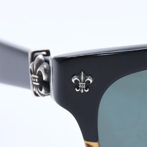 CHROME HEARTS GITTIN ANY? Gittin Any Sunglasses Eyewear Size 52□19 145 BS Flare Decoration Black Good Condition Used 4a009284