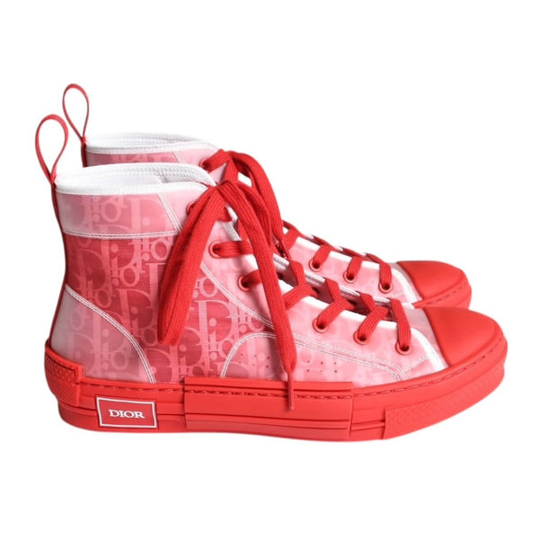 新品同様品 Christian Dior クリスチャンディオール スニーカー 靴 B23 Oblique Red オブリークレッド 赤 サイズ41 中古 4a010233