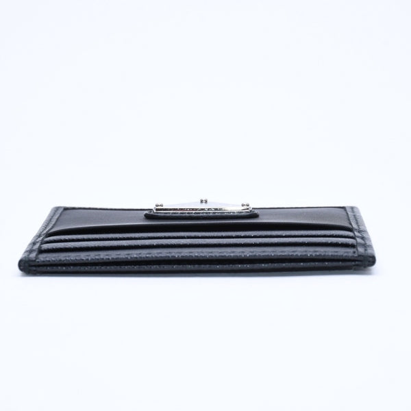Like new PRADA Re-Nylon x Saffiano leather card case 2MC025 black triangle logo plate used 4a009274