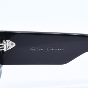 極美品 RICK OWENS リックオウエンス Phlegシールドサングラス RG0000007 ブラック ジオメトリックフレーム アクセサリー 中古 4a009281