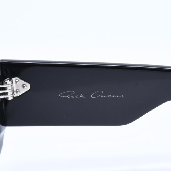 極美品 RICK OWENS リックオウエンス Phlegシールドサングラス RG0000007 ブラック ジオメトリックフレーム アクセサリー 中古 4a009281