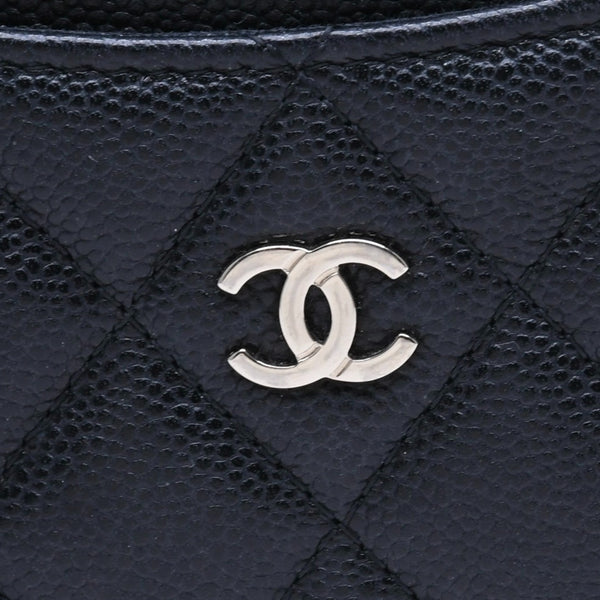 極美品 CHANEL シャネル クラシック ジップ カードケース AP3179 ランダム番台 ブラック ミニウォレット ココマーク ゴールド金具 中古 4a009280