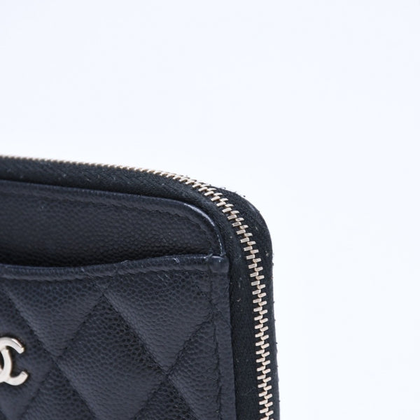 極美品 CHANEL シャネル クラシック ジップ カードケース AP3179 ランダム番台 ブラック ミニウォレット ココマーク ゴールド金具 中古 4a009280