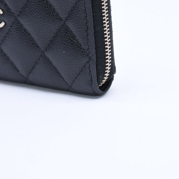 極美品 CHANEL シャネル クラシック ジップ カードケース AP3179 ランダム番台 ブラック ミニウォレット ココマーク ゴールド金具 中古 4a009280