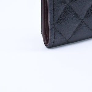 極美品 CHANEL シャネル クラシック ジップ カードケース AP3179 ランダム番台 ブラック ミニウォレット ココマーク ゴールド金具 中古 4a009280