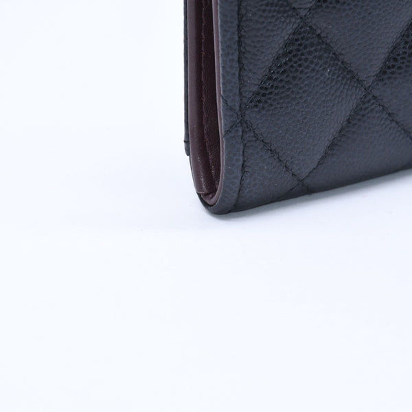 極美品 CHANEL シャネル クラシック ジップ カードケース AP3179 ランダム番台 ブラック ミニウォレット ココマーク ゴールド金具 中古 4a009280