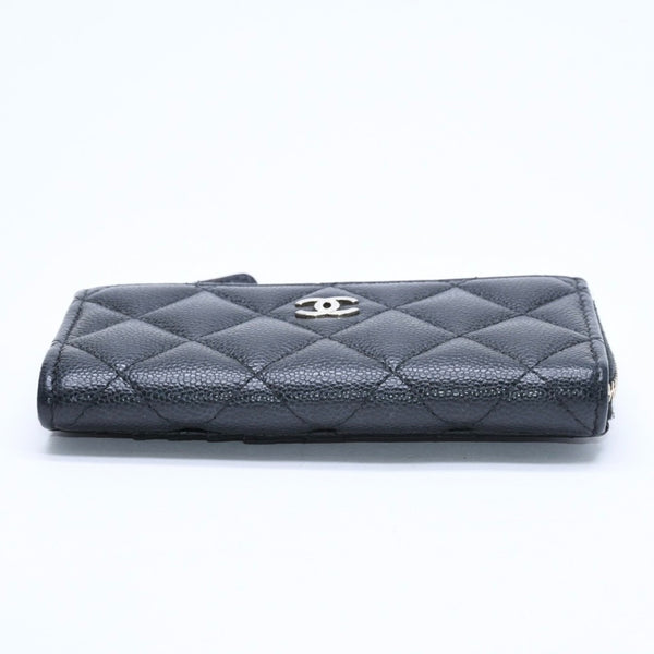 極美品 CHANEL シャネル クラシック ジップ カードケース AP3179 ランダム番台 ブラック ミニウォレット ココマーク ゴールド金具 中古 4a009280
