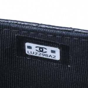極美品 CHANEL シャネル クラシック ジップ カードケース AP3179 ランダム番台 ブラック ミニウォレット ココマーク ゴールド金具 中古 4a009280