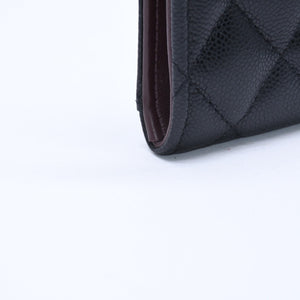 極美品 CHANEL シャネル クラシック ジップ カードケース AP3179 ランダム番台 ブラック ミニウォレット ココマーク ゴールド金具 中古 4a009278
