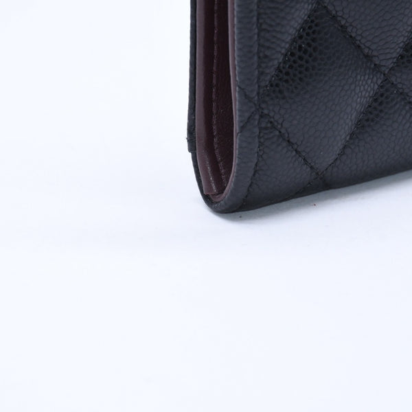 極美品 CHANEL シャネル クラシック ジップ カードケース AP3179 ランダム番台 ブラック ミニウォレット ココマーク ゴールド金具 中古 4a009278