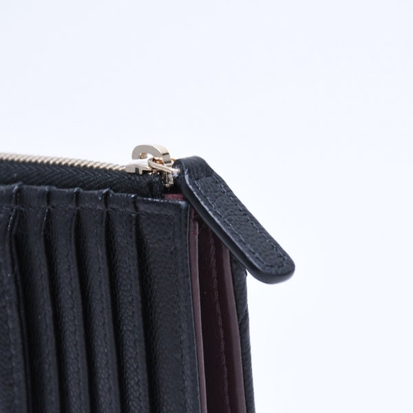 極美品 CHANEL シャネル クラシック ジップ カードケース AP3179 ランダム番台 ブラック ミニウォレット ココマーク ゴールド金具 中古 4a009278