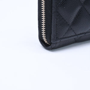 極美品 CHANEL シャネル クラシック ジップ カードケース AP3179 ランダム番台 ブラック ミニウォレット ココマーク ゴールド金具 中古 4a009278