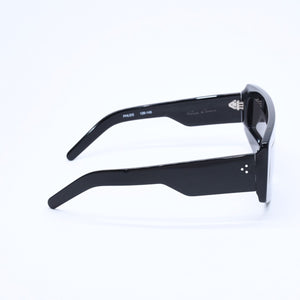 極美品 RICK OWENS リックオウエンス Phlegシールドサングラス RG0000007 ブラック ジオメトリックフレーム アクセサリー 中古 4a009281