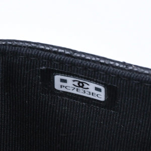 極美品 CHANEL シャネル クラシック ジップ カードケース AP3179 ランダム番台 ブラック ミニウォレット ココマーク ゴールド金具 中古 4a009278