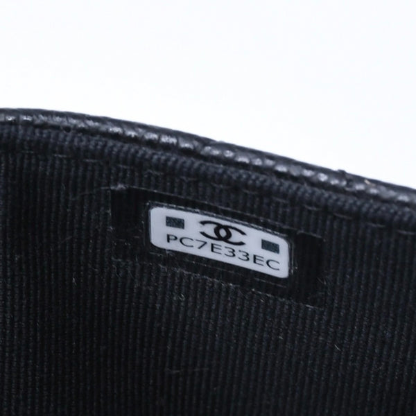極美品 CHANEL シャネル クラシック ジップ カードケース AP3179 ランダム番台 ブラック ミニウォレット ココマーク ゴールド金具 中古 4a009278