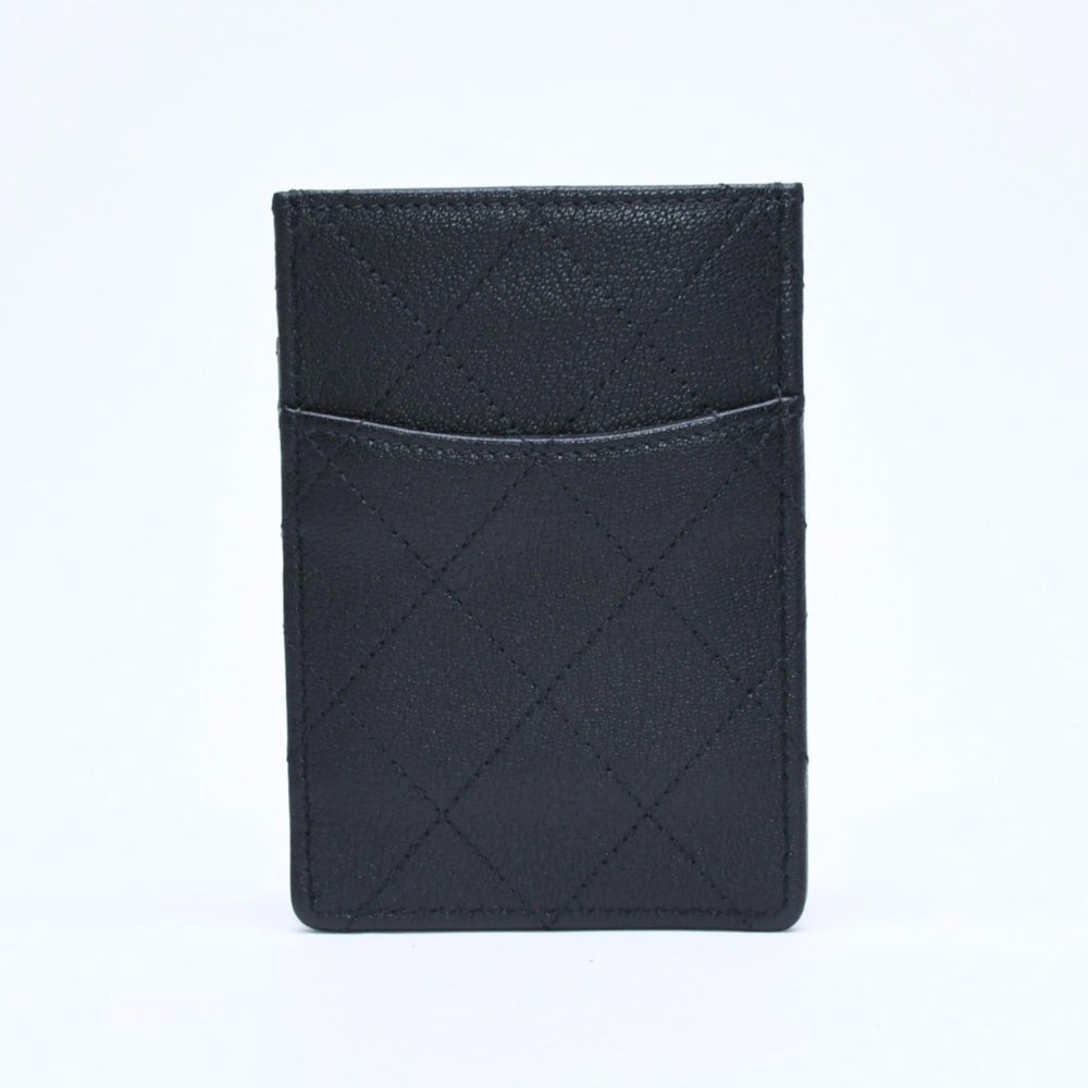 新品同様 CHANEL シャネル クラシック カードケース AP3595 ランダム番台 ブラック ココマークグレインゴートスキン ゴールド金具 中古 4a009287
